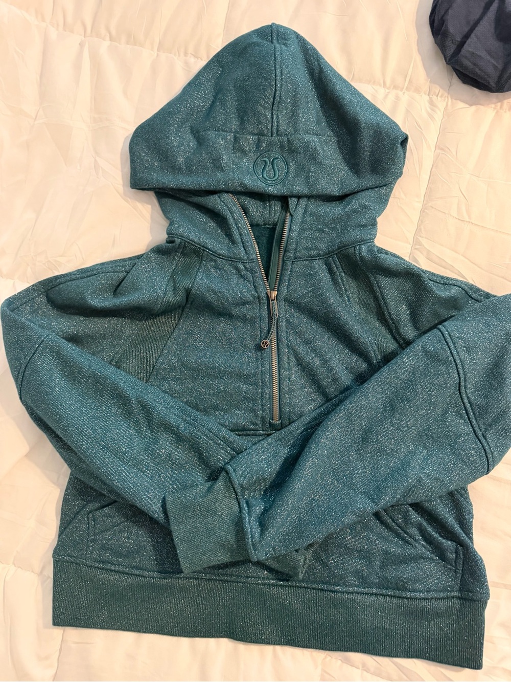 lululemon athletica scuba Teal Glitter Half-Zip Hoodie